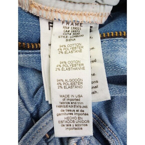 Frame Size 27X27 Womens Le Crop Mini Boot Blue Denim 5 Pocket Jeans USA Made - Picture 9 of 13